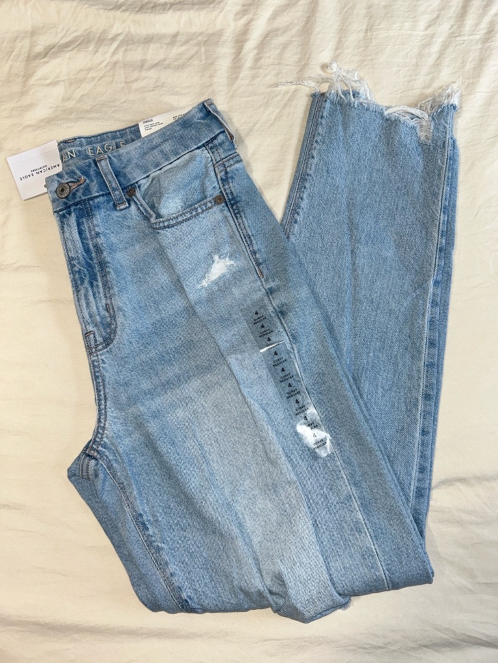 American Eagle Outfitters Light Blue Strigid High Waisted Curvy Mom Jean